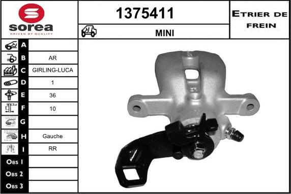 SNRA 1375411 - Тормозной суппорт autosila-amz.com