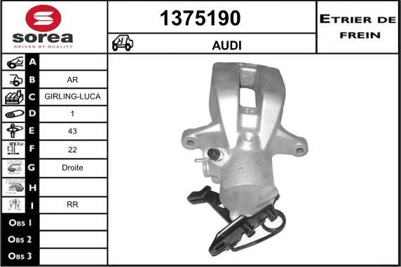 SNRA 1375190 - Тормозной суппорт autosila-amz.com