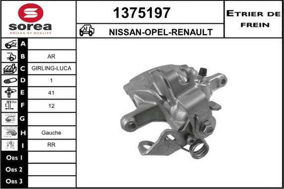 SNRA 1375197 - Тормозной суппорт autosila-amz.com