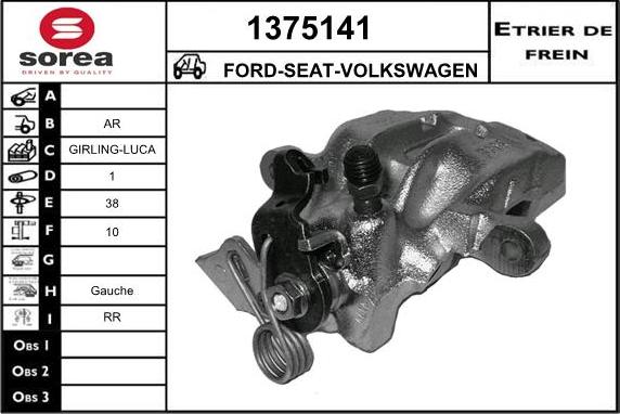 SNRA 1375141 - Тормозной суппорт autosila-amz.com