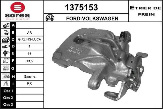 SNRA 1375153 - Тормозной суппорт autosila-amz.com