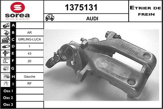 SNRA 1375131 - Тормозной суппорт autosila-amz.com