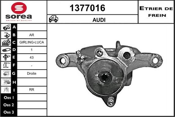 SNRA 1377016 - Тормозной суппорт autosila-amz.com