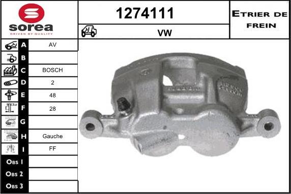 SNRA 1274111 - Тормозной суппорт autosila-amz.com