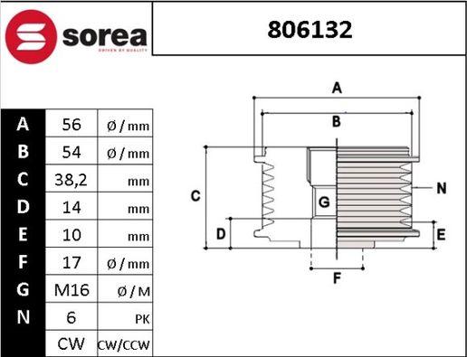 SNRA 806132 - Шкив генератора, муфта autosila-amz.com