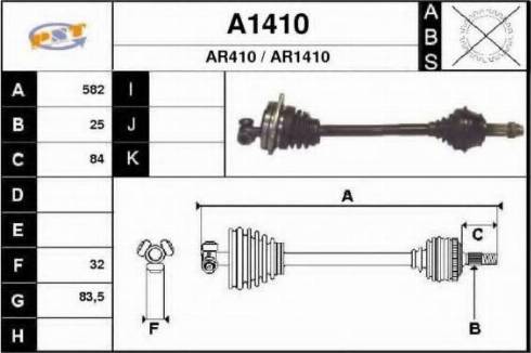 SNRA A1410 - Приводной вал autosila-amz.com