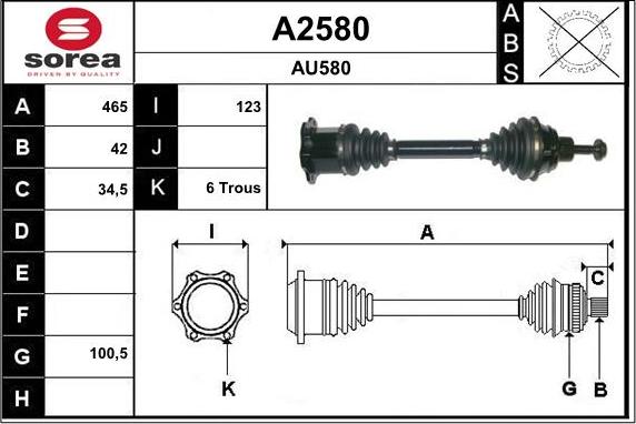 SNRA A2580 - Приводной вал autosila-amz.com