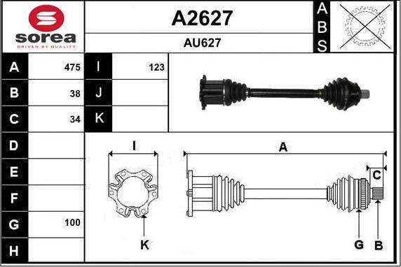 SNRA A2627 - Приводной вал autosila-amz.com