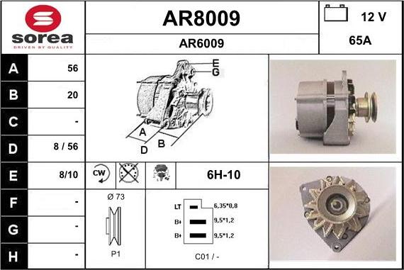 SNRA AR8009 - Генератор autosila-amz.com