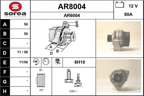 SNRA AR8004 - Генератор autosila-amz.com