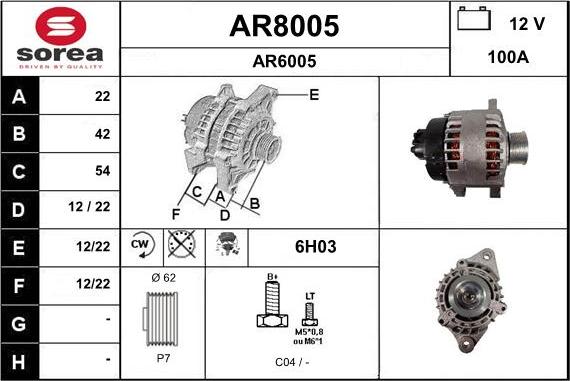 SNRA AR8005 - Генератор autosila-amz.com