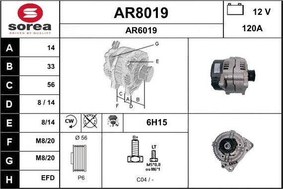 SNRA AR8019 - Генератор autosila-amz.com