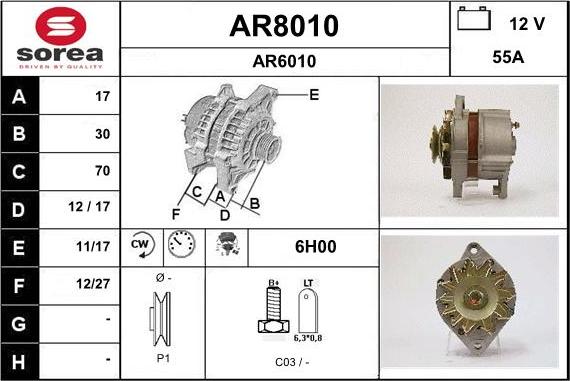 SNRA AR8010 - Генератор autosila-amz.com