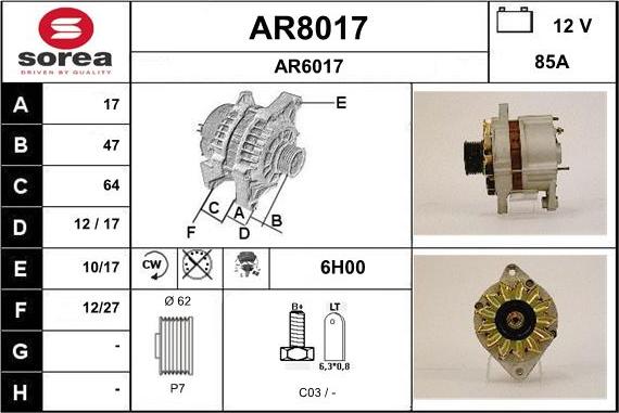 SNRA AR8017 - Генератор autosila-amz.com