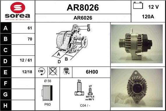 SNRA AR8026 - Генератор autosila-amz.com