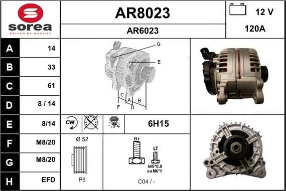 SNRA AR8023 - Генератор autosila-amz.com