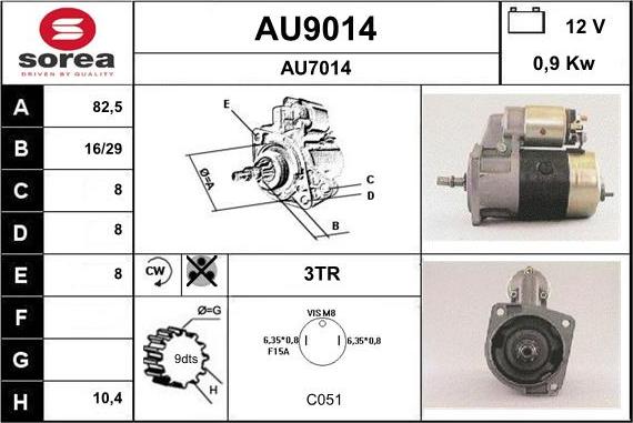 SNRA AU9014 - Стартер autosila-amz.com