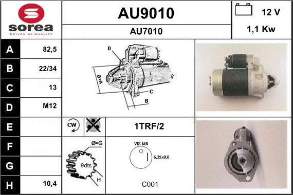 SNRA AU9010 - Стартер autosila-amz.com