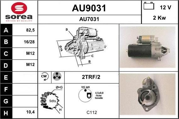 SNRA AU9031 - Стартер autosila-amz.com