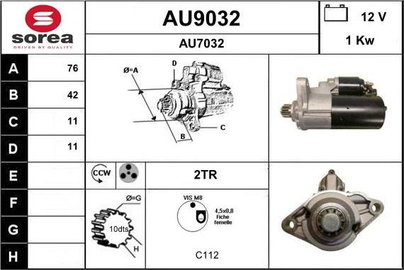 SNRA AU9032 - Стартер autosila-amz.com