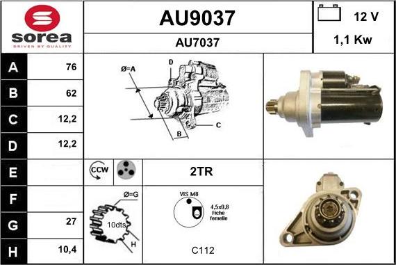 SNRA AU9037 - Стартер autosila-amz.com