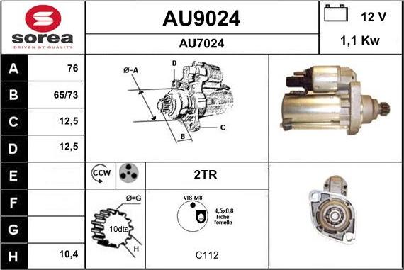 SNRA AU9024 - Стартер autosila-amz.com