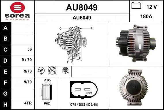 SNRA AU8049 - Генератор autosila-amz.com