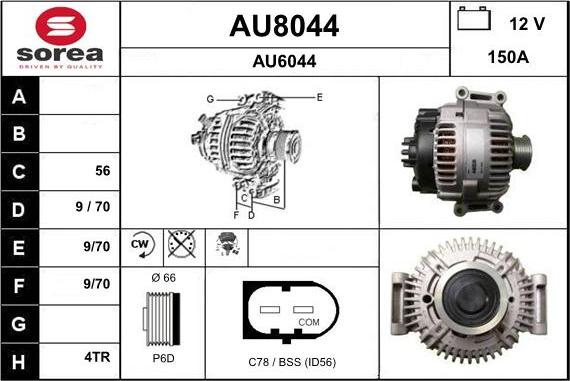 SNRA AU8044 - Генератор autosila-amz.com