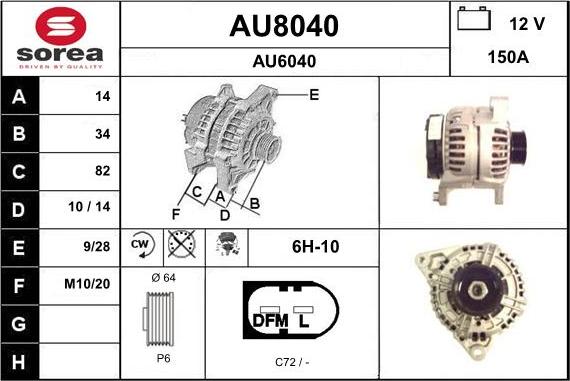 SNRA AU8040 - Генератор autosila-amz.com