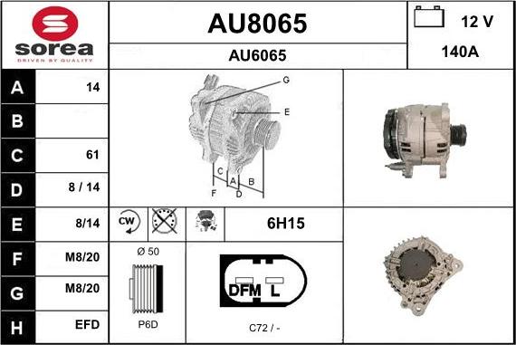 SNRA AU8065 - Генератор autosila-amz.com