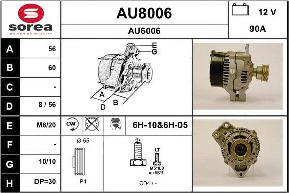 SNRA AU8006 - Генератор autosila-amz.com