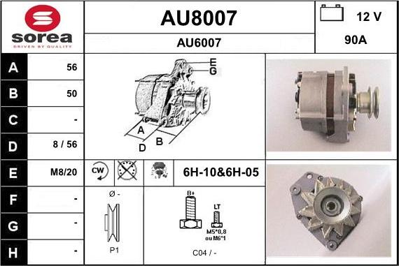 SNRA AU8007 - Генератор autosila-amz.com