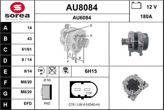 SNRA AU8084 - Генератор autosila-amz.com