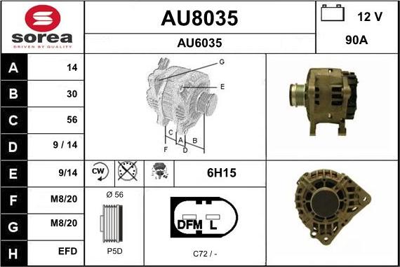 SNRA AU8035 - Генератор autosila-amz.com