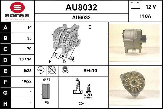SNRA AU8032 - Генератор autosila-amz.com