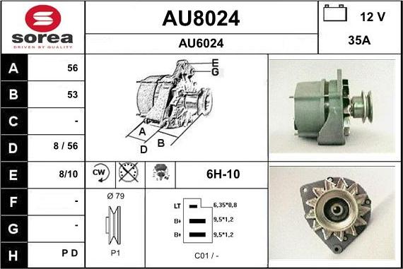 SNRA AU8024 - Генератор autosila-amz.com