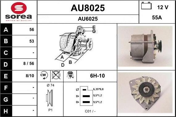 SNRA AU8025 - Генератор autosila-amz.com