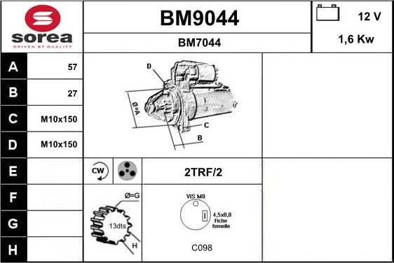SNRA BM9044 - Стартер autosila-amz.com
