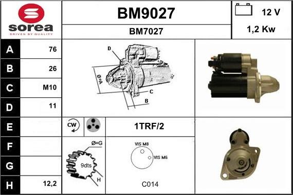 SNRA BM9027 - Стартер autosila-amz.com