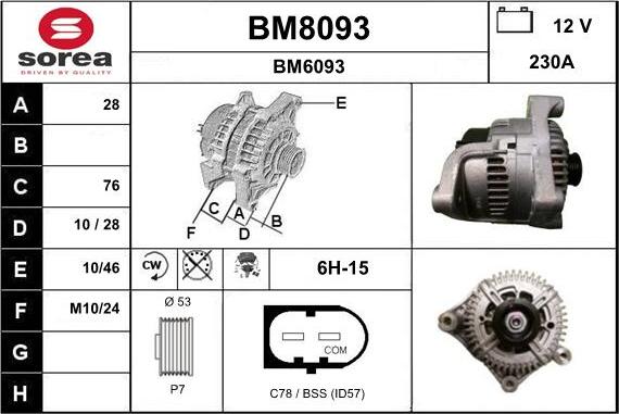 SNRA BM8093 - Генератор autosila-amz.com