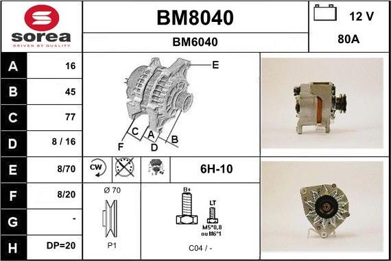 SNRA BM8040 - Генератор autosila-amz.com