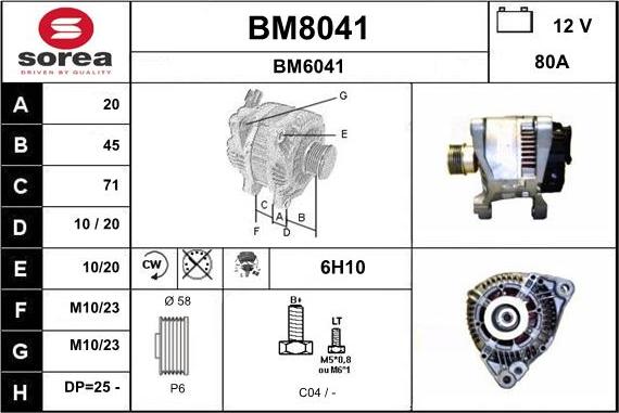 SNRA BM8041 - Генератор autosila-amz.com