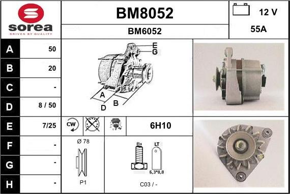 SNRA BM8052 - Генератор autosila-amz.com