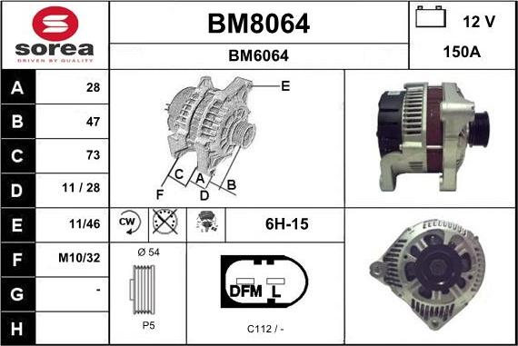 SNRA BM8064 - Генератор autosila-amz.com