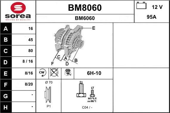 SNRA BM8060 - Генератор autosila-amz.com