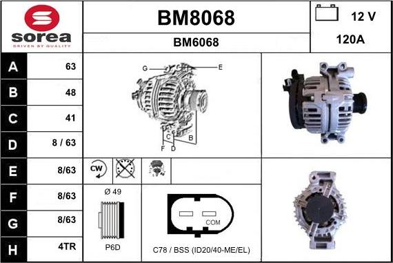 SNRA BM8068 - Генератор autosila-amz.com