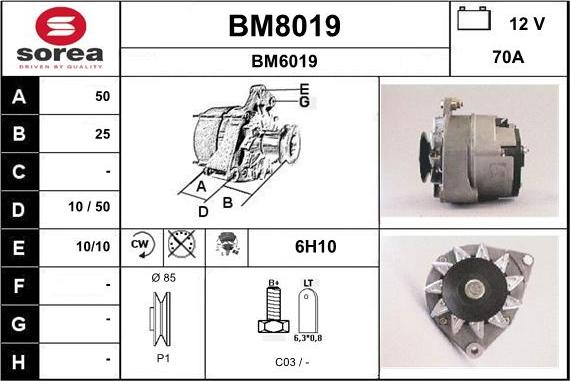 SNRA BM8019 - Генератор autosila-amz.com