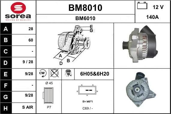 SNRA BM8010 - Генератор autosila-amz.com