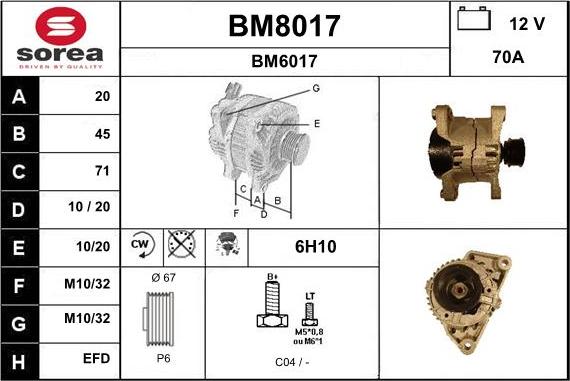 SNRA BM8017 - Генератор autosila-amz.com