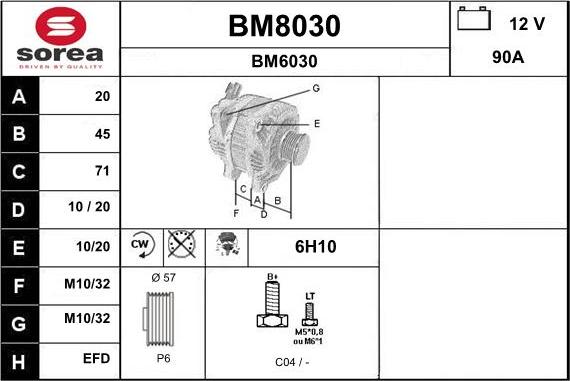 SNRA BM8030 - Генератор autosila-amz.com
